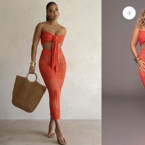 Coral Caribbean Skies Skirt Set